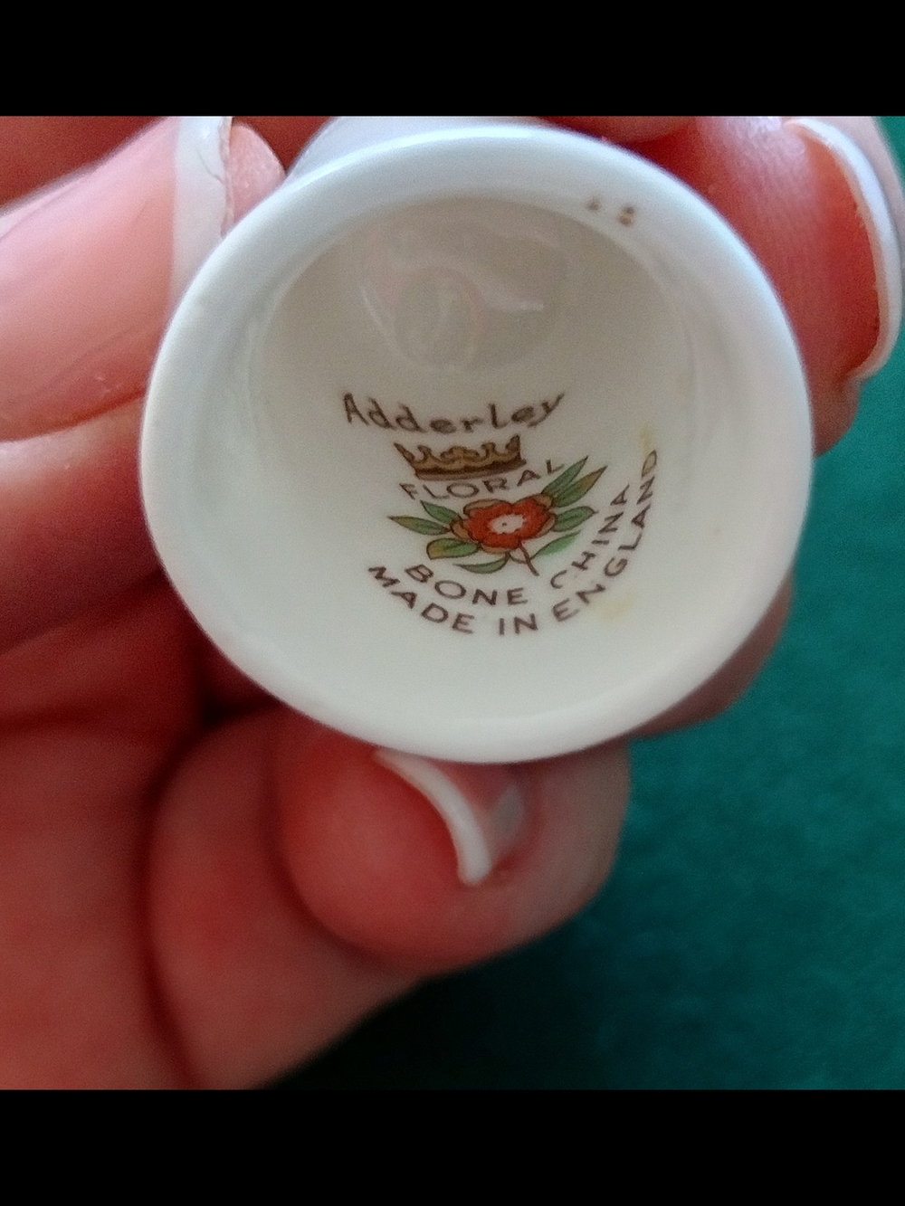 Porcelain Adderley Floral Thimble with Gold Band England
